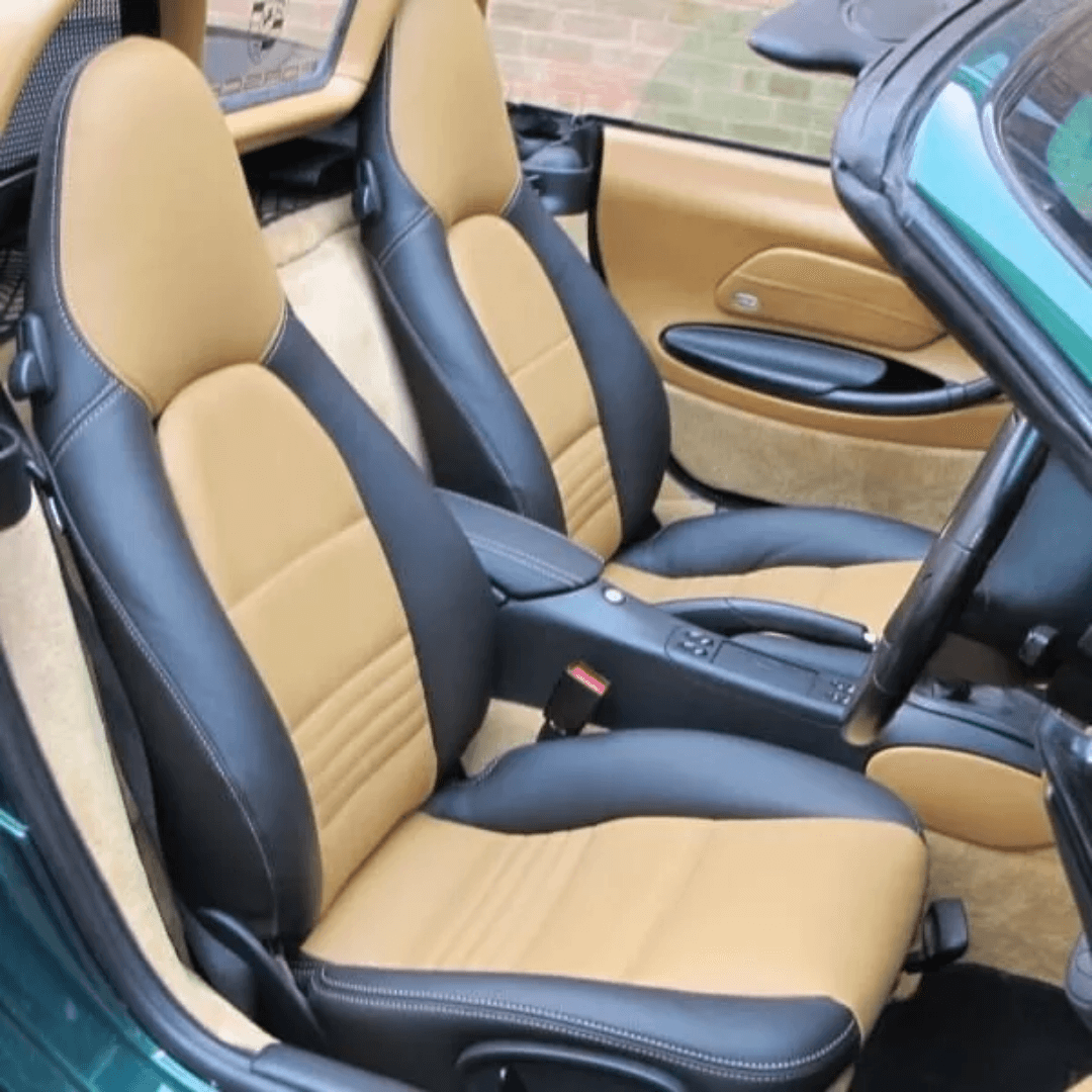 leather seat covers for Porsche Boxster 986 (1997-2004), featuring premium craftsmanship and luxurious design for a perfect interior upgrade.