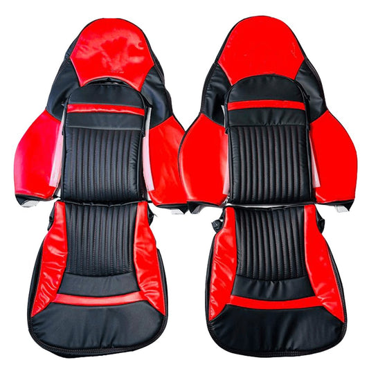 Corvette C5 Seat Covers - Red & Black II - Lux Seat Covers