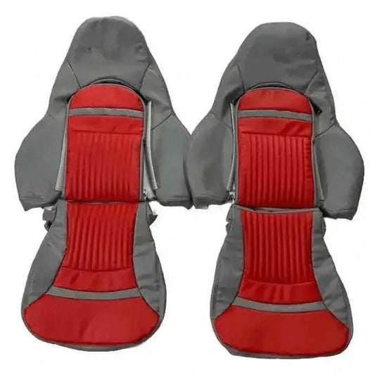 Corvette C5 Seat Covers - Red & Gray - Lux Seat Covers