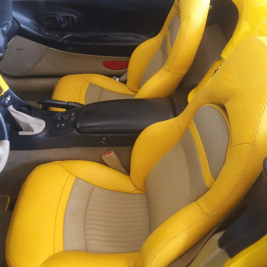 Corvette C5 Seat Covers - Yellow & Oak - Lux Seat Covers