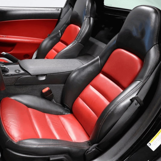 Corvette C6 Seat Covers - Black & Red - Lux Seat Covers