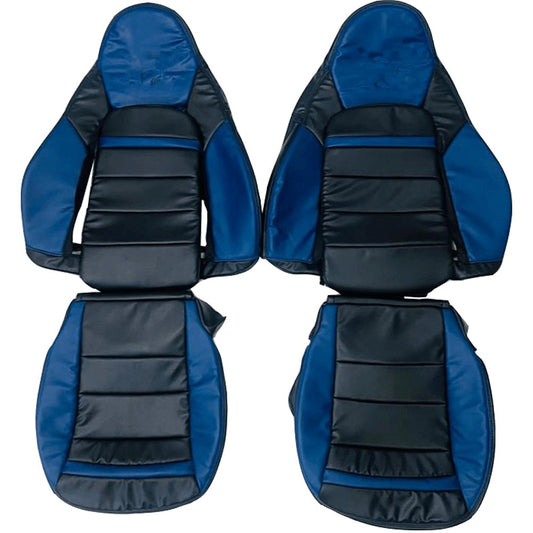 Corvette C6 Seat Covers - Blue & Black - Lux Seat Covers