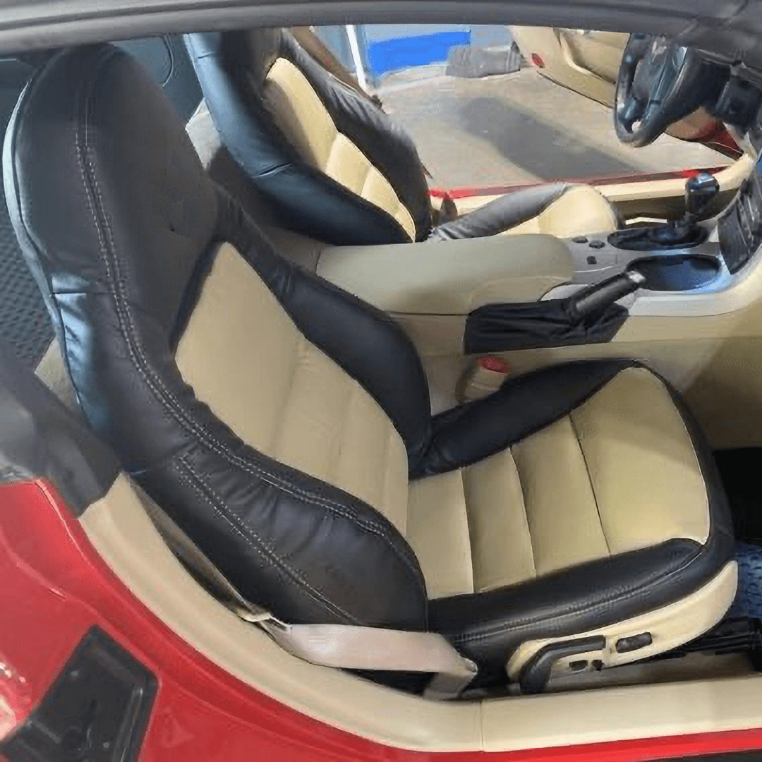 Corvette C6 Seat Covers - Oak & Black - Lux Seat Covers