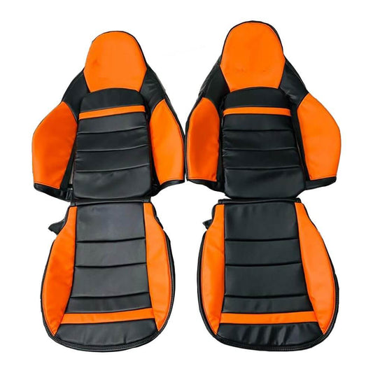 Corvette C6 Seat Covers - Orange & Black - Lux Seat Covers