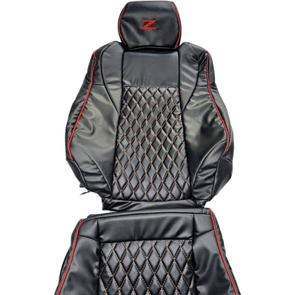 Nissan 350Z Seat Covers - Black & Red Thread Diamond - Lux Seat Covers