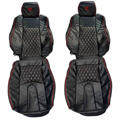 Nissan 350Z Seat Covers - Black & Red Thread Diamond - Lux Seat Covers